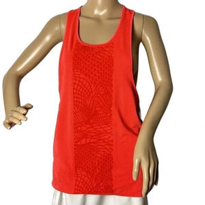 NWT MPG deep coral longer racerback tank top with texture front panel size  SM